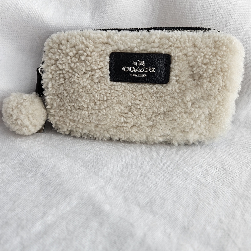 Coach Cream Shearling Crossbody Bag